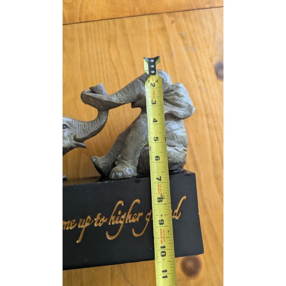 Elephant Figurine Lift Me Up To Higher Ground Inspirational Statue Decor
